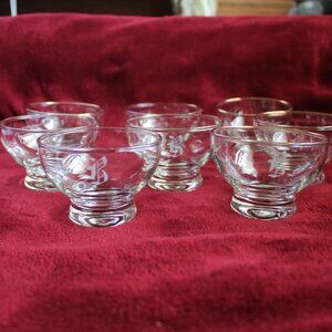 Vintage Monogrammed Dessert Bowls, Set of 8 - Monogrammed with B